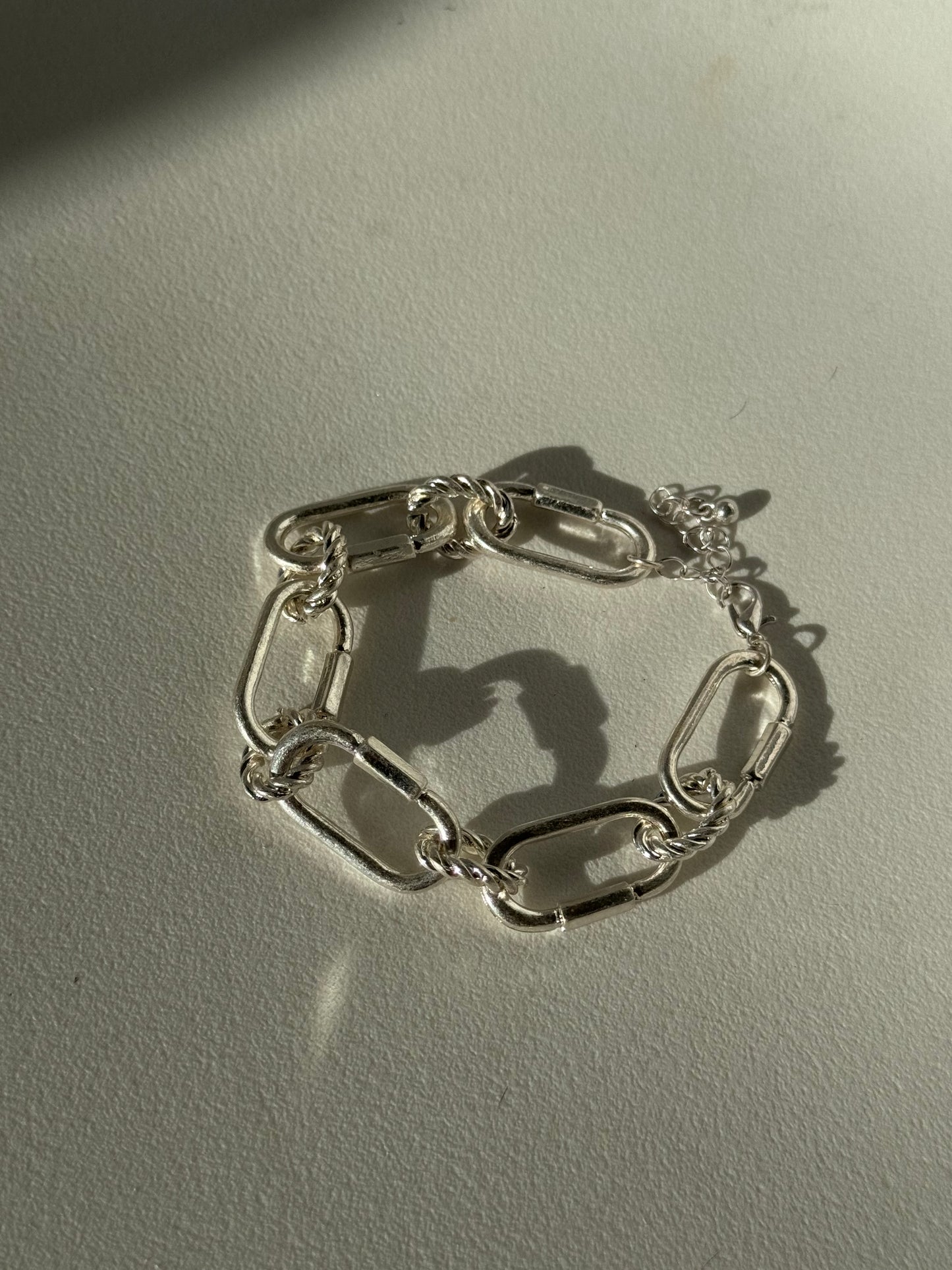 Carmen Jumbo Link Chain Bracelet In Matte Silver