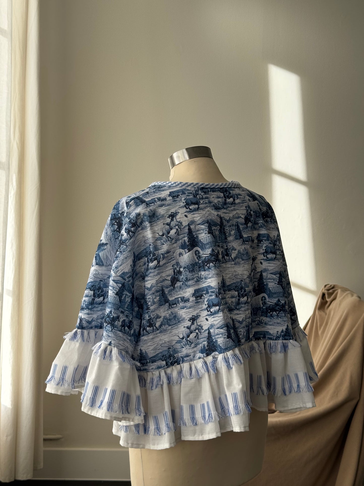 Myrtle Cotton Handmade Ruffle Top In Old South