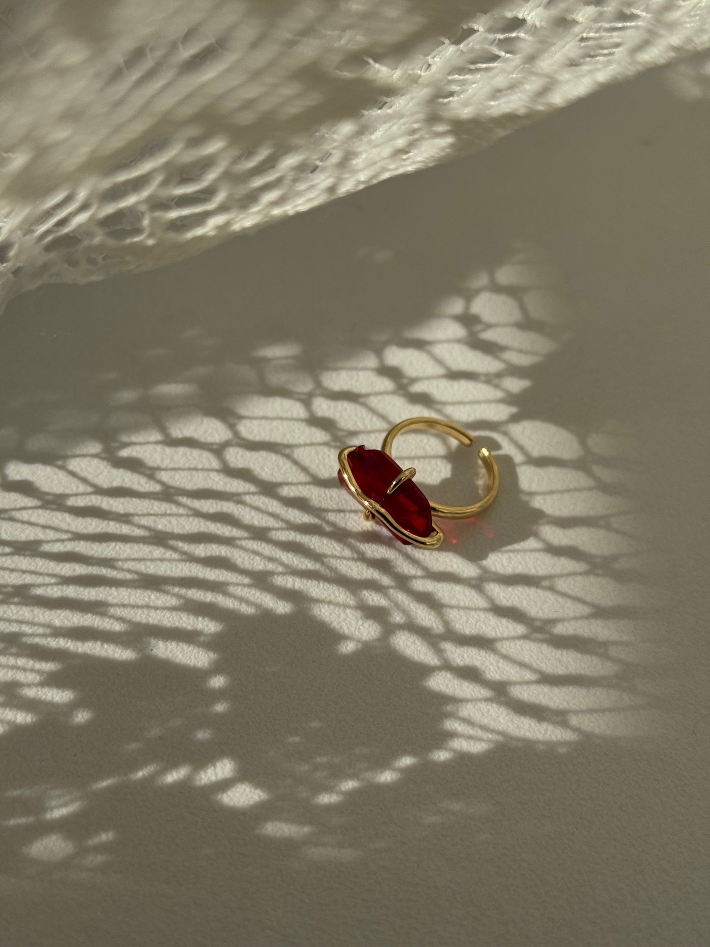 July Gem Statement Ring In Ruby Red
