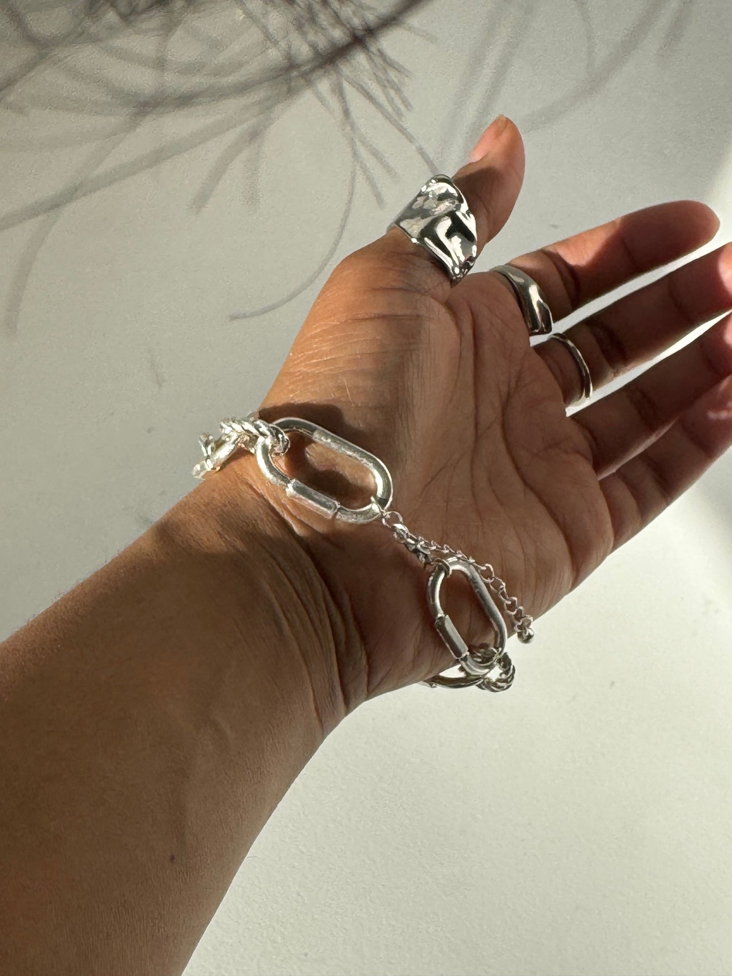 Carmen Jumbo Link Chain Bracelet In Matte Silver