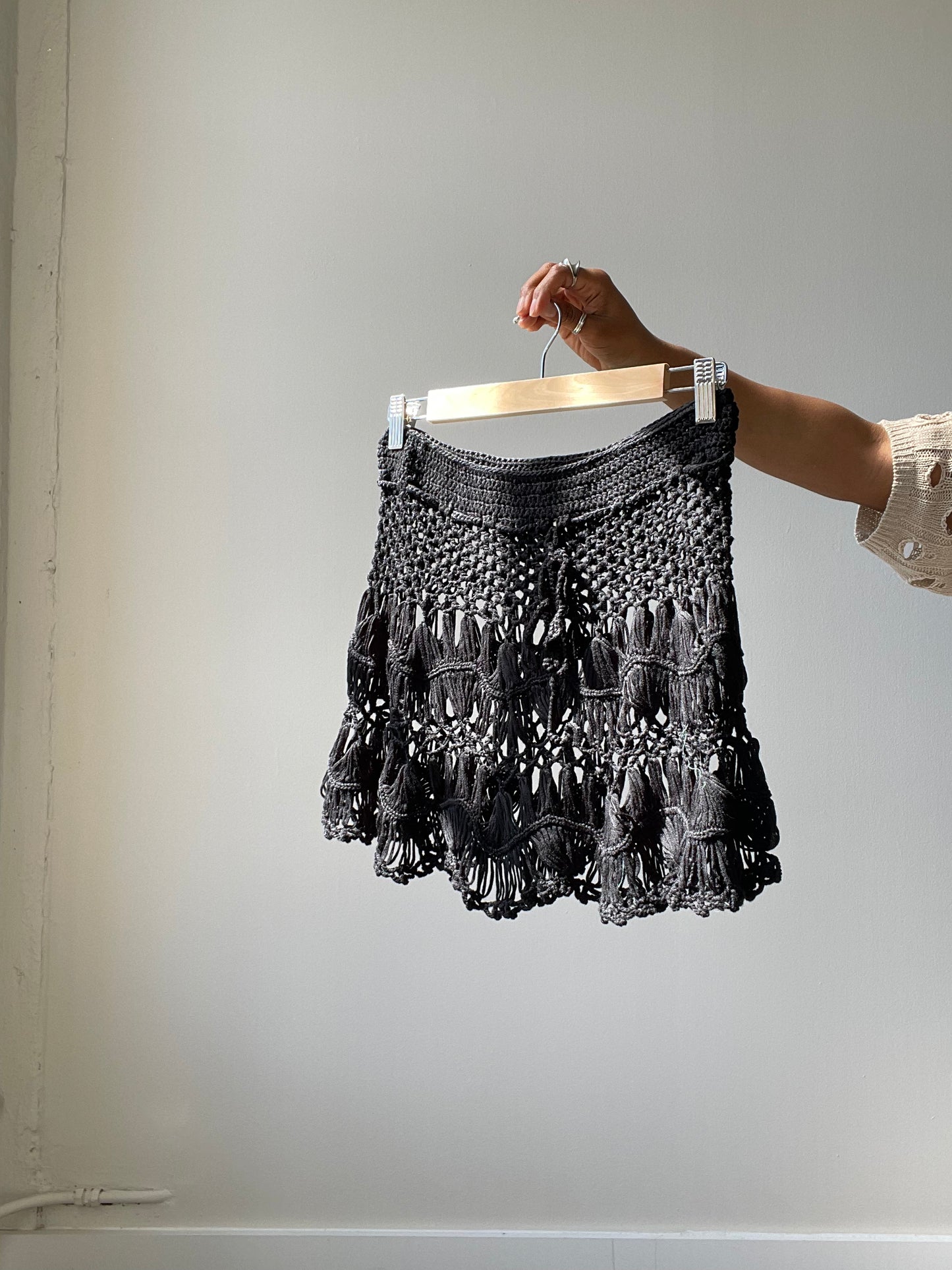 Kim Crochet Handmade Cover-Up Mini Skirt In Black