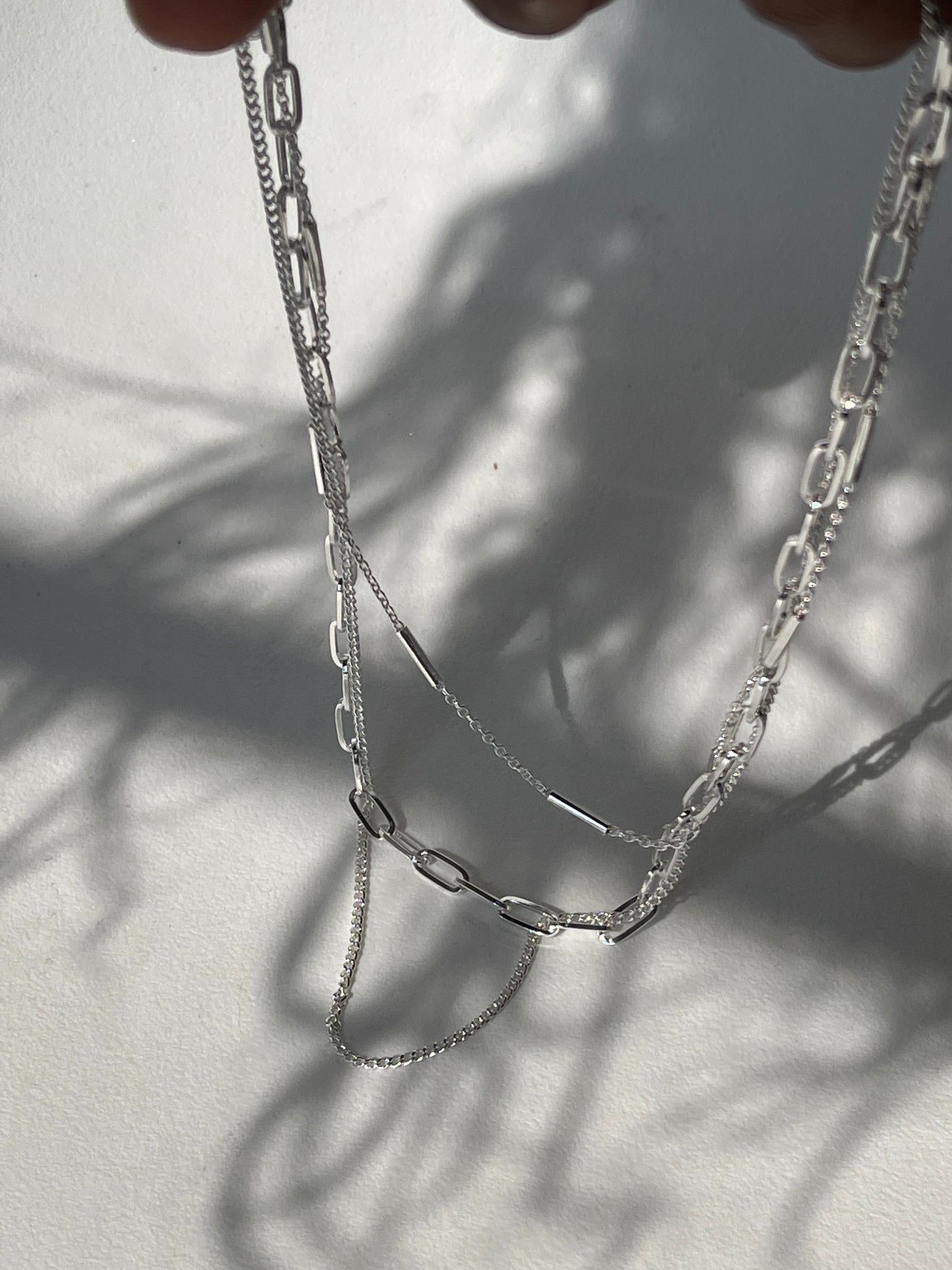 Sonia Link Chain Bar Layered Necklace In Silver