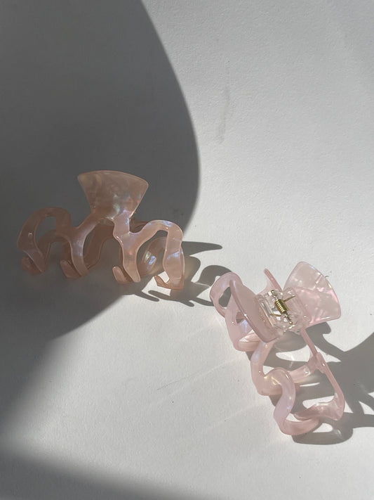 Wave Claw Clip Set In Confetti Bubblegum