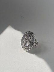 Glen Western Concho Cuff Ring In Silver