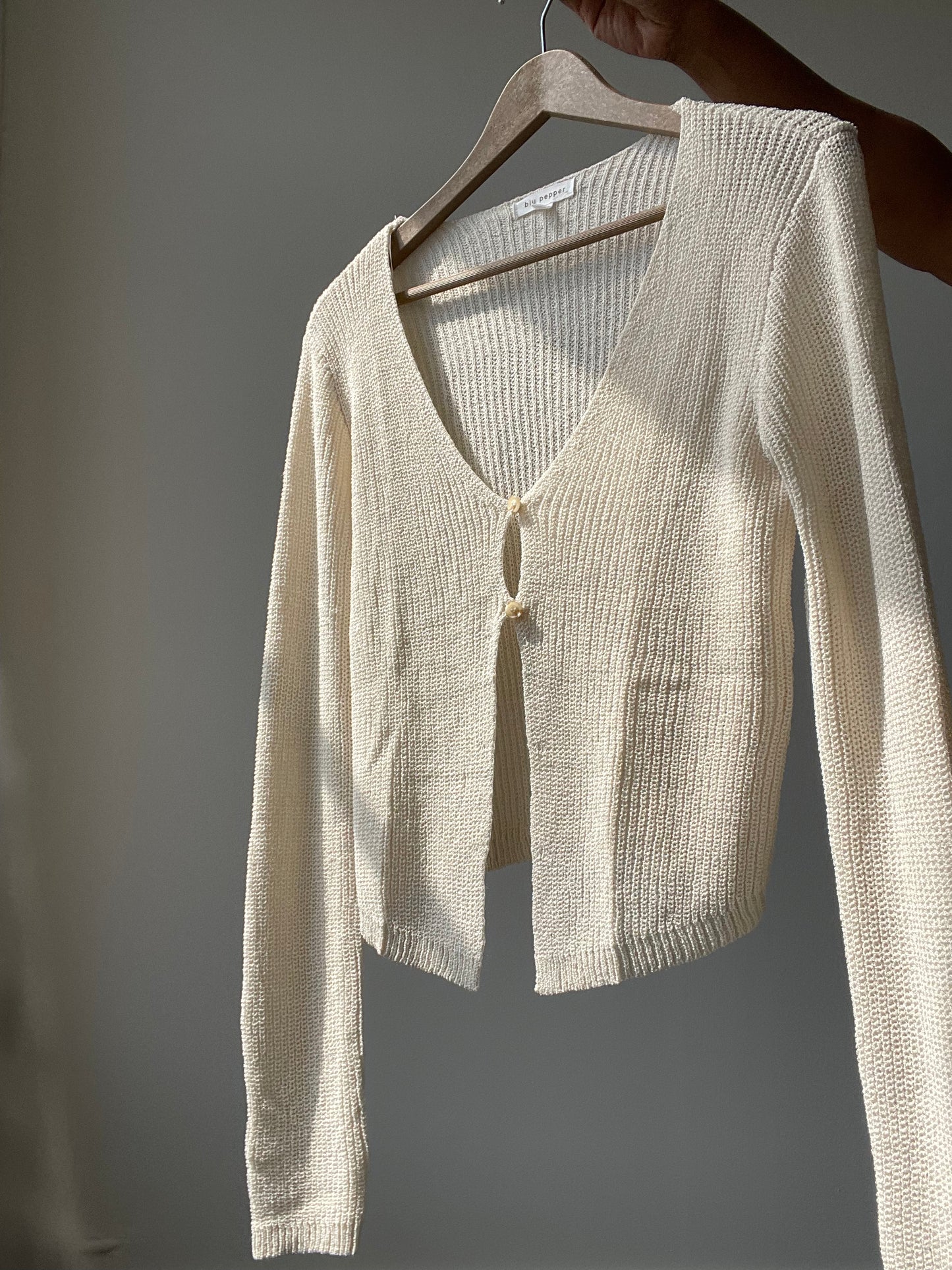 Tulsa Double Closure Open Front Crochet Cardigan In Natural