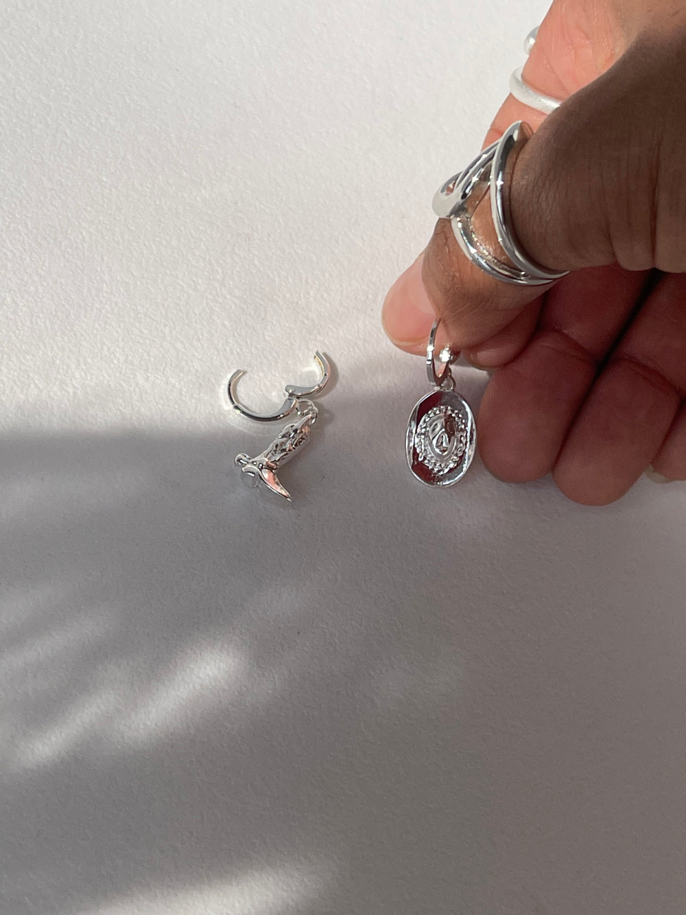 Yoakam Cowboy Boot & Hat Drop Earring In Silver