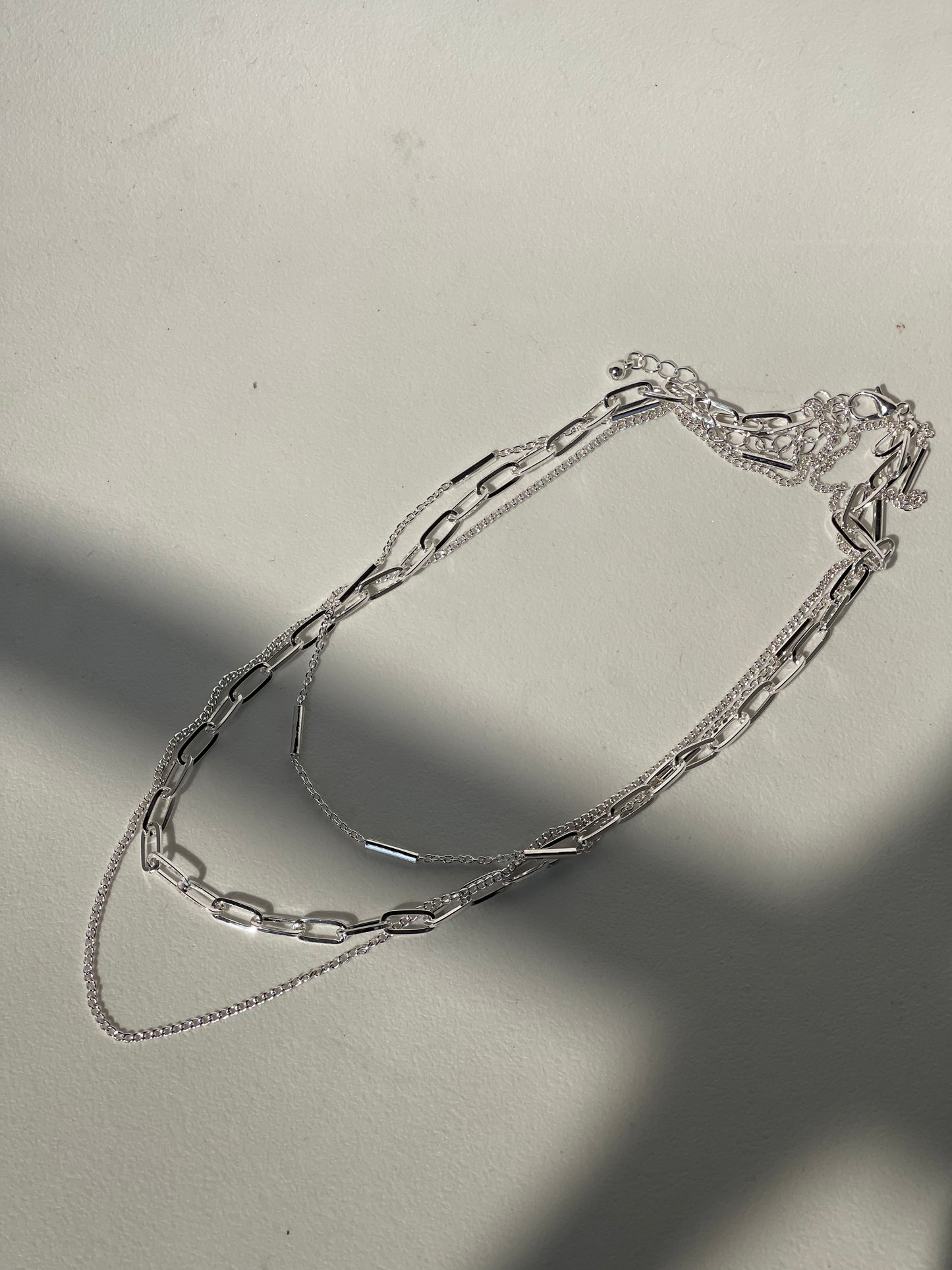 Sonia Link Chain Bar Layered Necklace In Silver