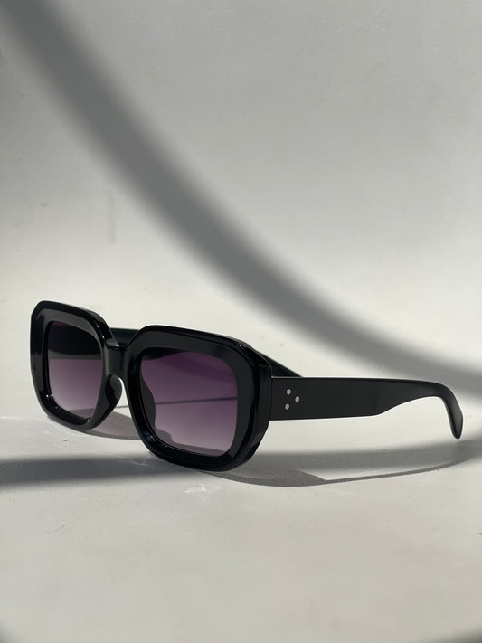 Angie Retro 70s Style Sunglasses In Hombre ￼Black