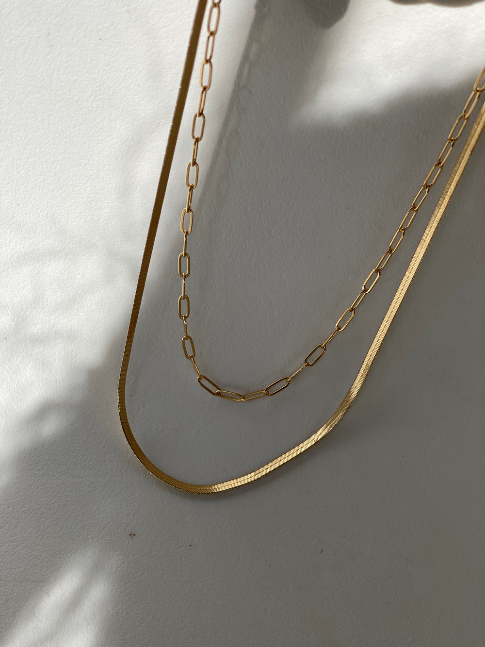 Paula Snake & Link Chain Layered Necklace In Gold