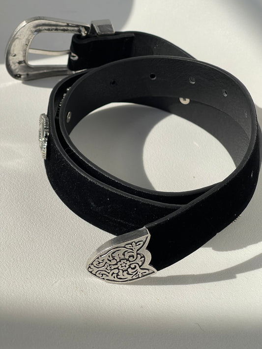 Cole Classic Cowboy Stud Belt In Black Silver