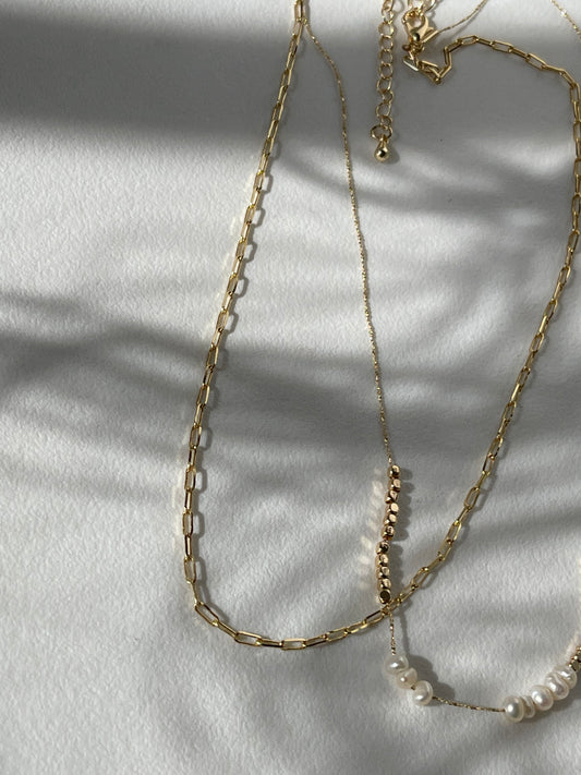 Sebastian Freshwater Pearl & Nugget Layered Necklace In Gold
