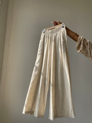 Bonny Linen Wide Leg Pants In Natural
