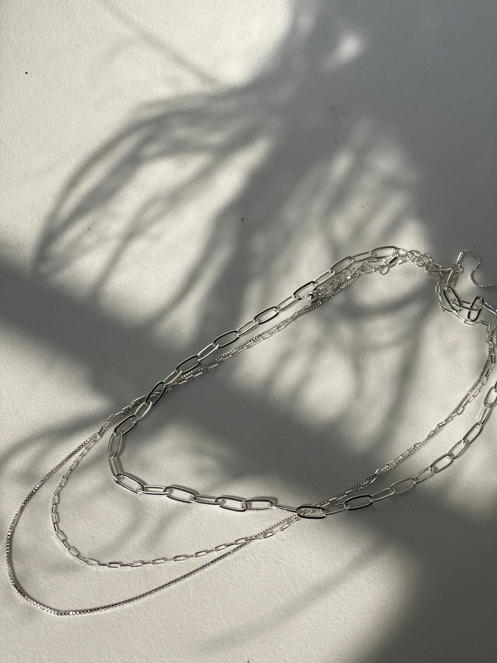 Savanna Link Chain Layered Necklace In Silver