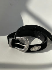 Cole Classic Cowboy Stud Belt In Black Silver