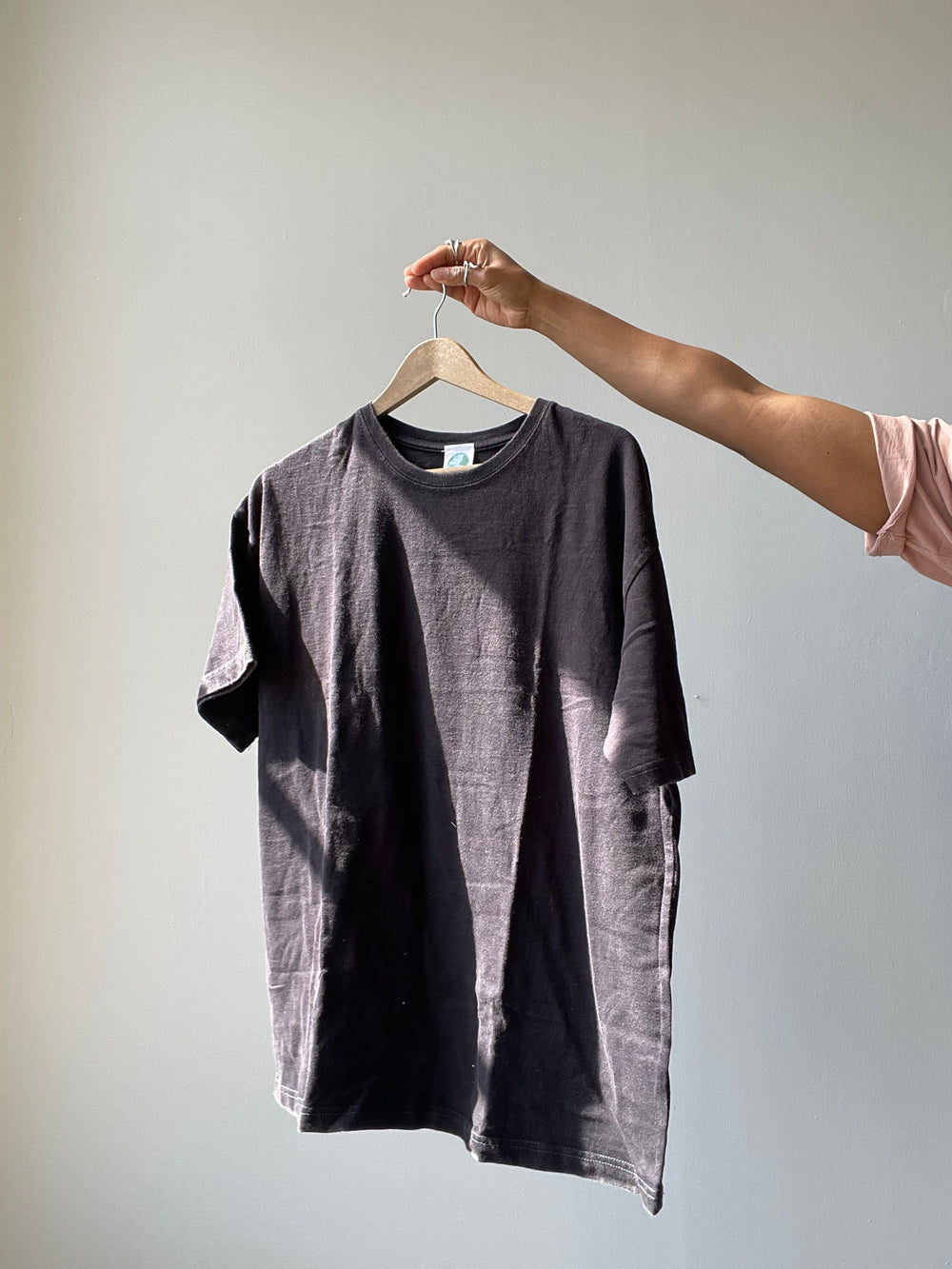 Angels Organic Cotton Oversized Tee In Acid Black