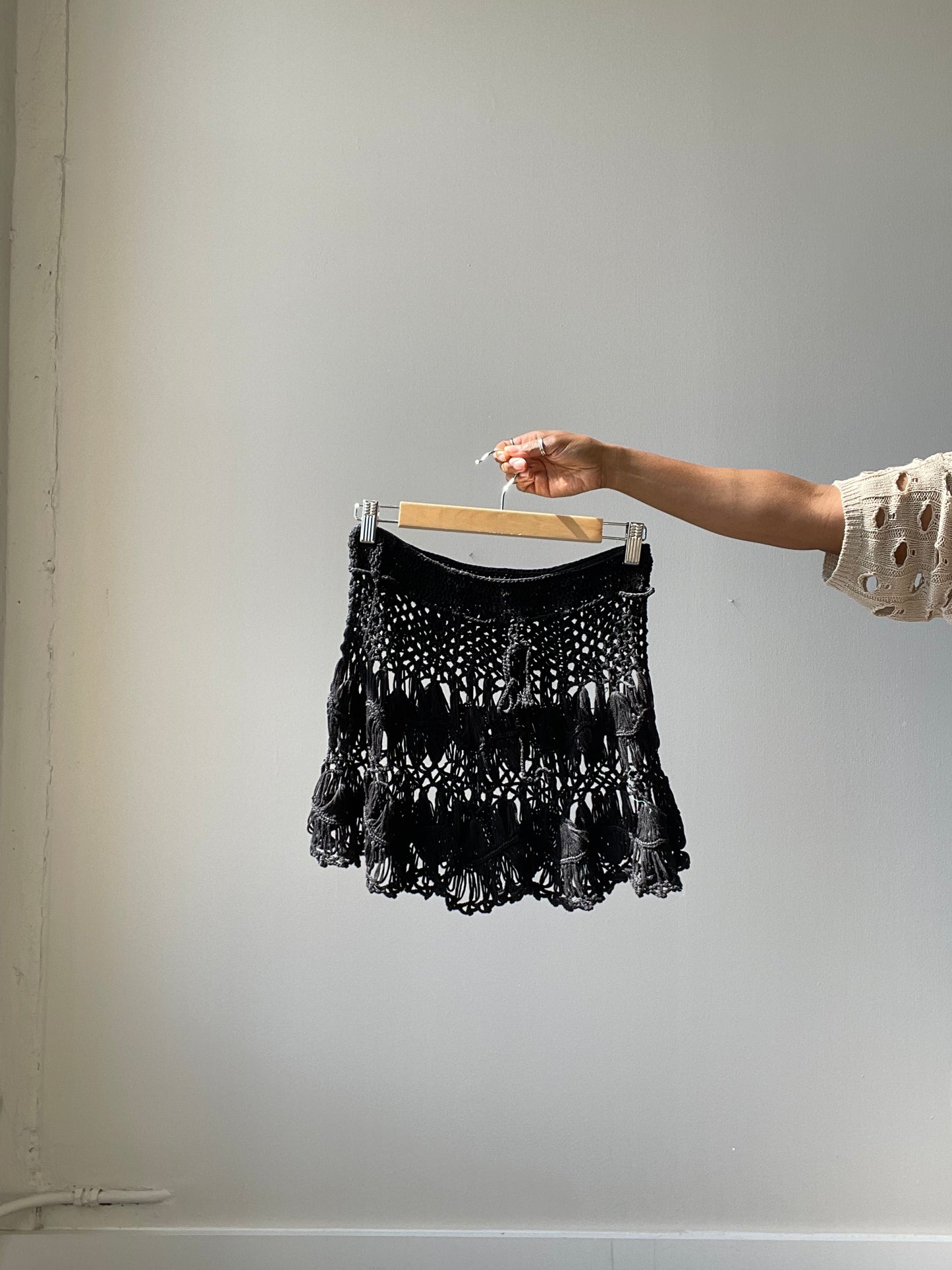 Kim Crochet Handmade Cover-Up Mini Skirt In Black