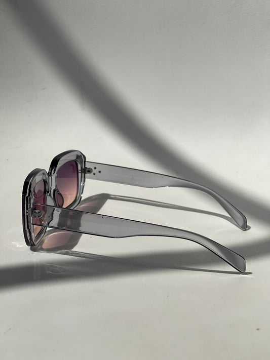 Angie Retro 70s Style Sunglasses In Grey