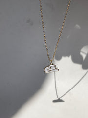 Cowboy Hat Charm Necklace In White