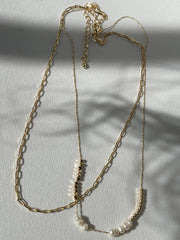 Sebastian Freshwater Pearl & Nugget Layered Necklace In Gold