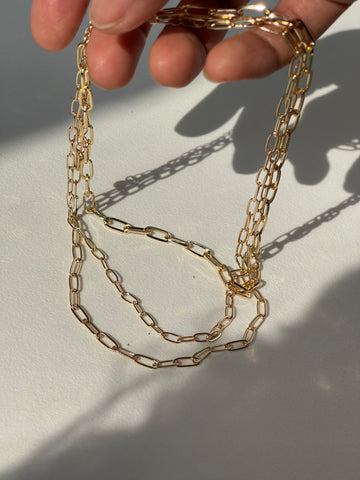 Priscilla Tri Link Chain Necklace In Gold