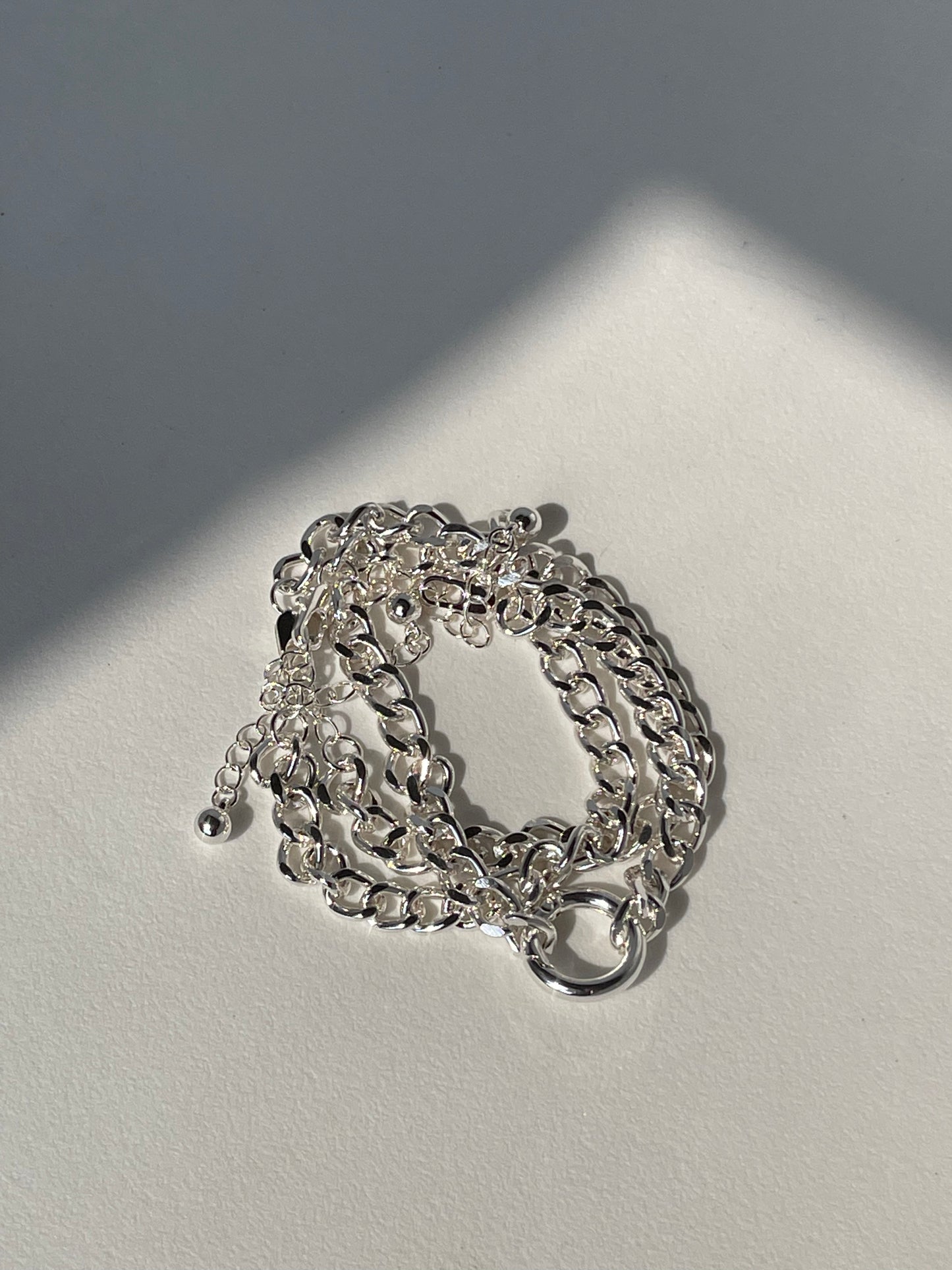 Hewitt Chunky Curb Chain Bracelet Set In Silver