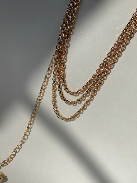 Maria Classics Layered Chain Belt In Gold