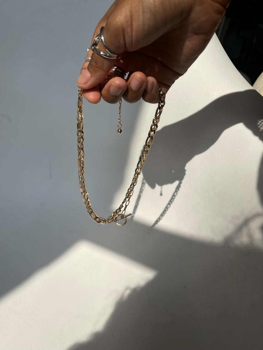 Courtney Chunky Link & Toggle Necklace Set In Gold