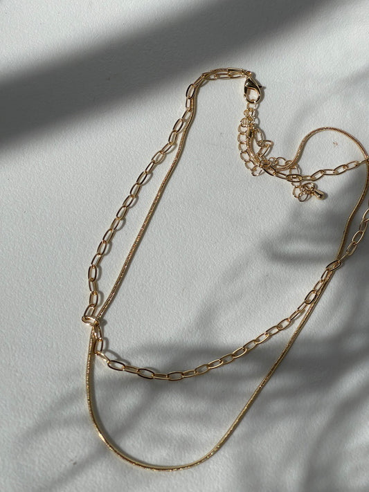 Robin Rope & Chain Layered Necklace In Gold