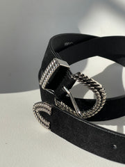 Kimberly Classic Twist Western Belt In Black Silver
