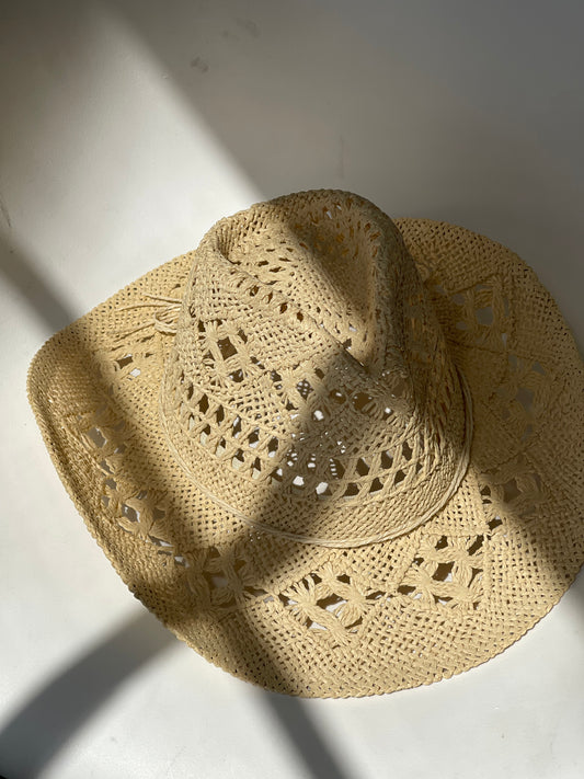 Madison Handmade Summer Cowboy Hat In Ivory Taupe