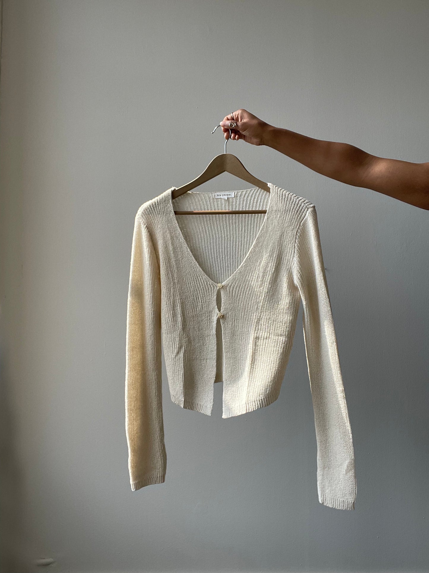 Tulsa Double Closure Open Front Crochet Cardigan In Natural