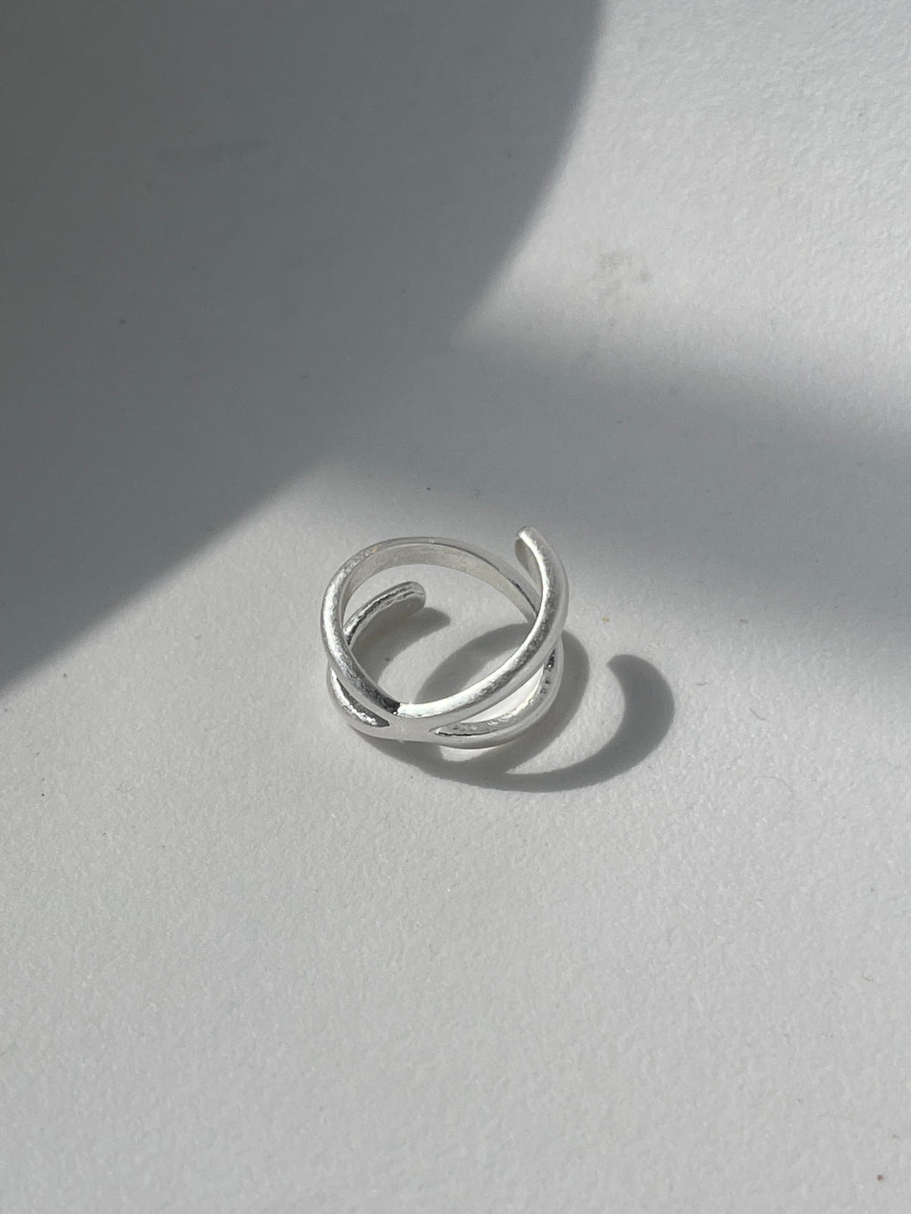 Venus Cross Universe Infinity Ring In Matte Silver