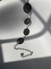 Addison Antique Western Floral Chain Belt In Matte Silver