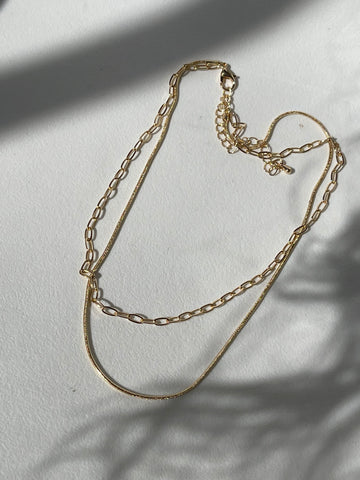 Robin Rope & Chain Layered Necklace In Gold