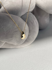 Organic Tear Drop Necklace In Gold