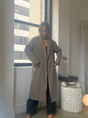 Kerry Houndstooth Knit Maxi Outer Coat