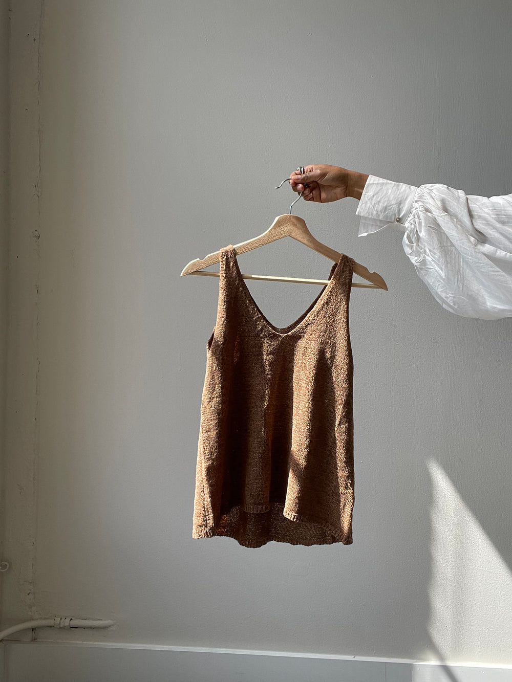 Marlene Loose Fit Tank In Brown