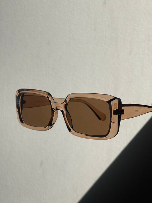 Sabrina Rectangle Sunglasses In Tangerine
