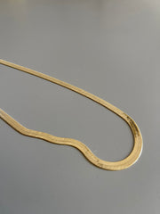 Single Flat 14k Plated Gold Snake Chain
