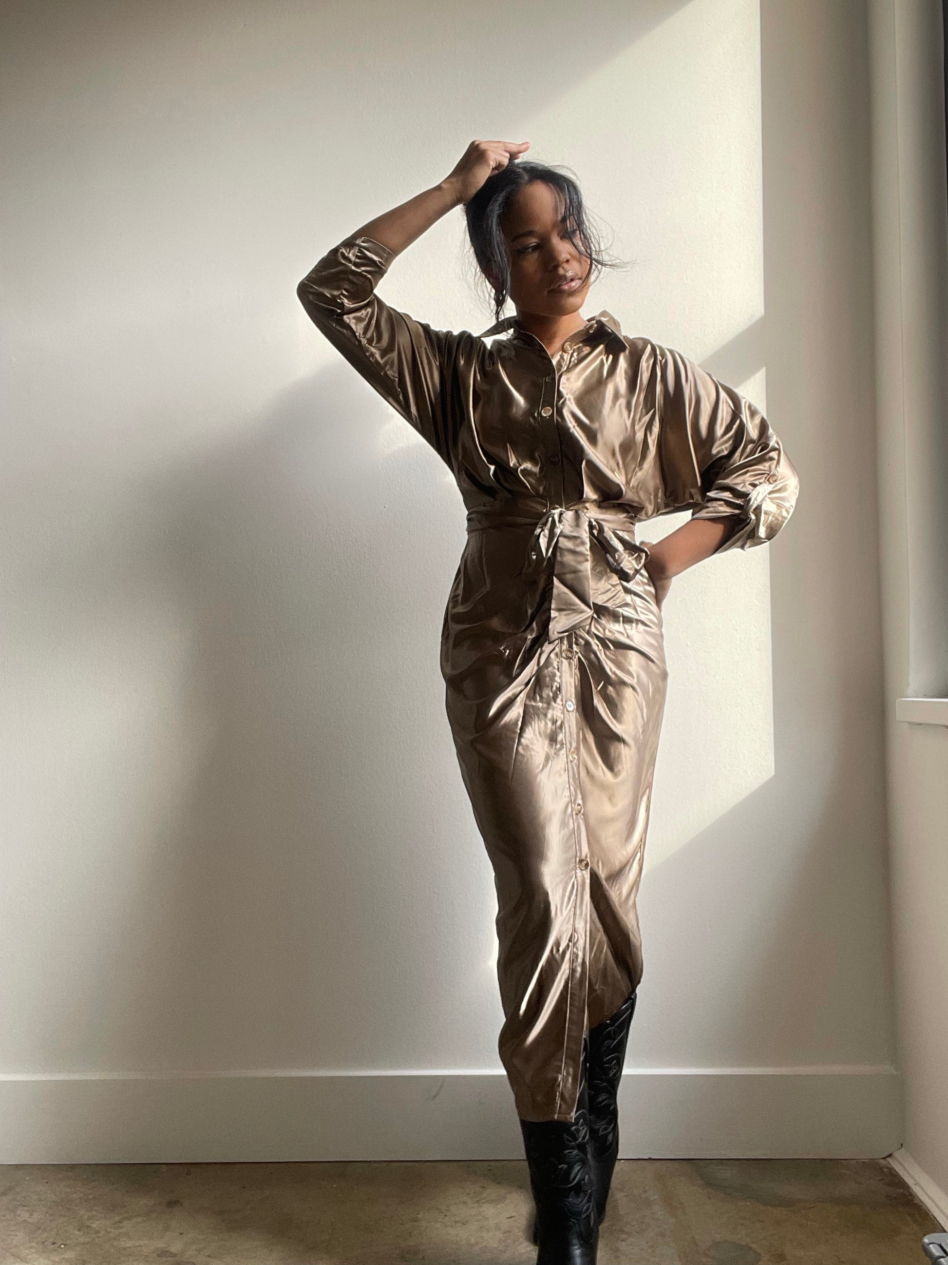 larissa midi dress Pre-Fall 25, just landed. , Shop the Larissa Midi Dress and Scarf, from the Downtown Collection., , #leolin #downtown #prefall25