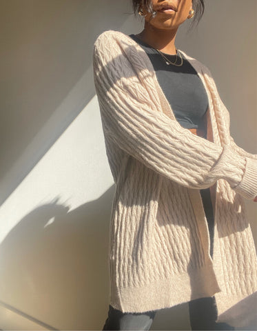 Tuli Oversized Cardigan In Oatmeal