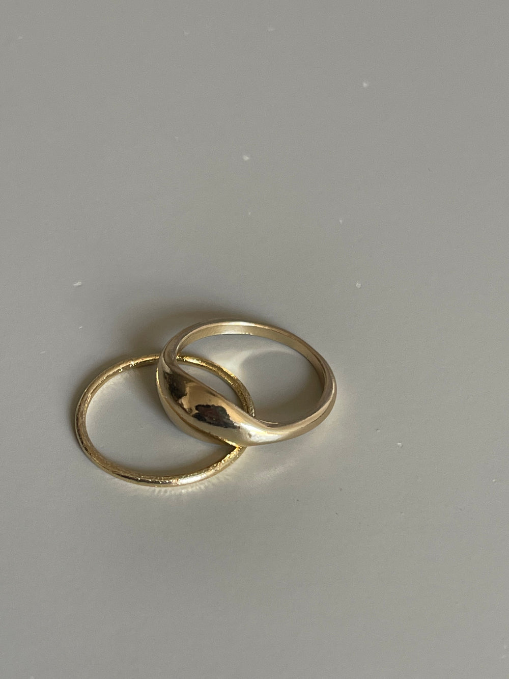Dome & Band Ring Set In Gold