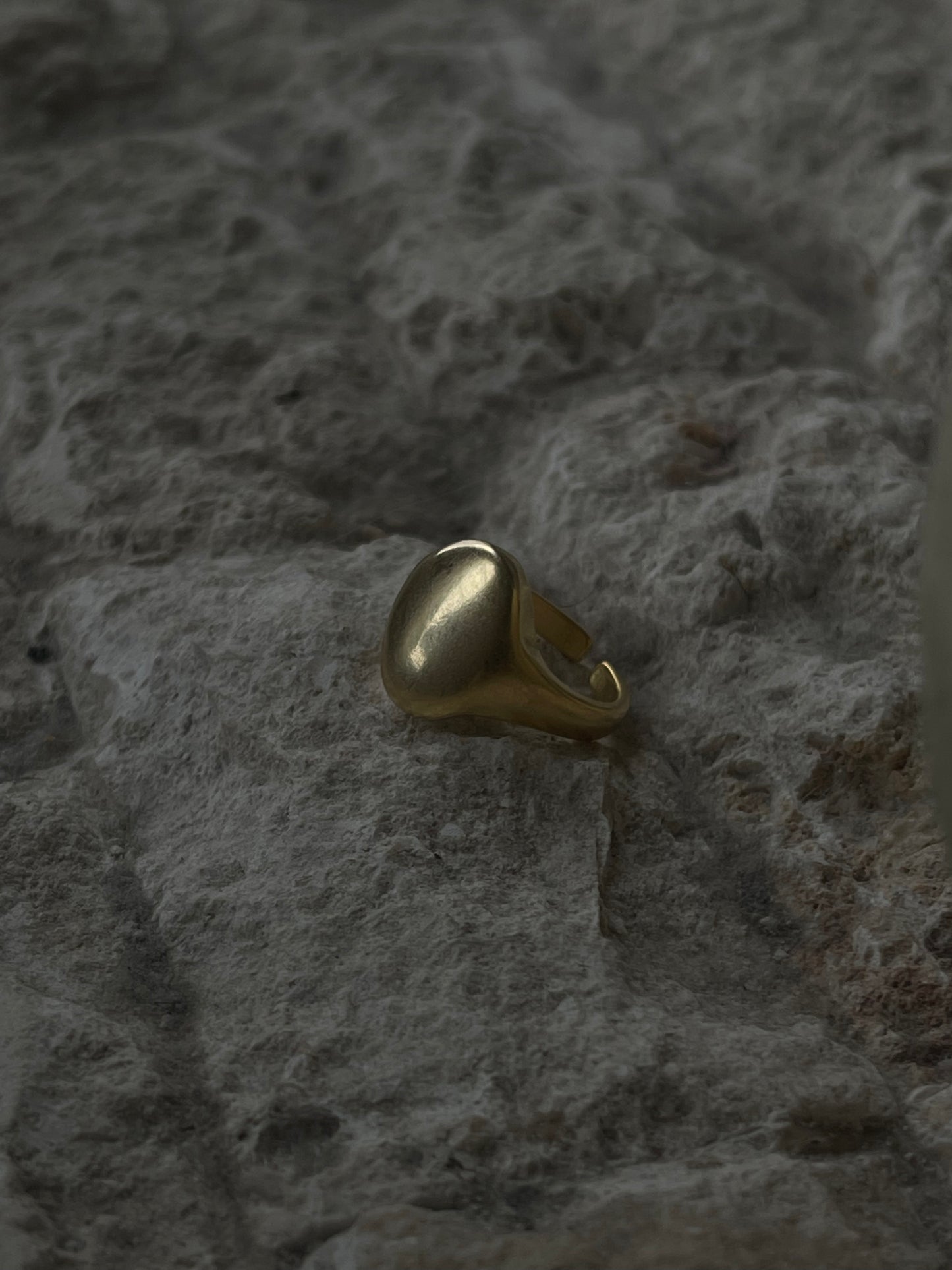 Mini Class Smooth Face Ring In Matte Gold