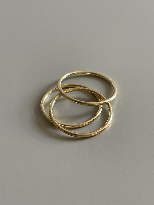 Classic Tri Band Ring Set In Gold