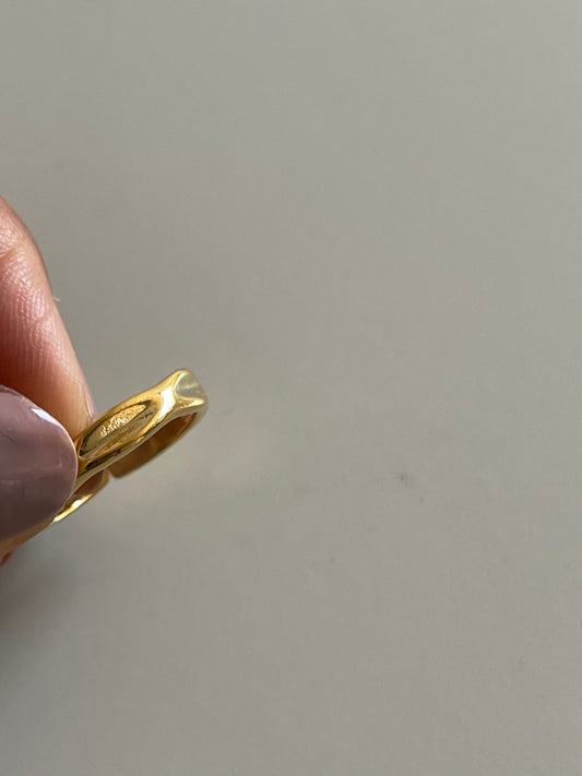 Classic Ripple Band Ring In Gold