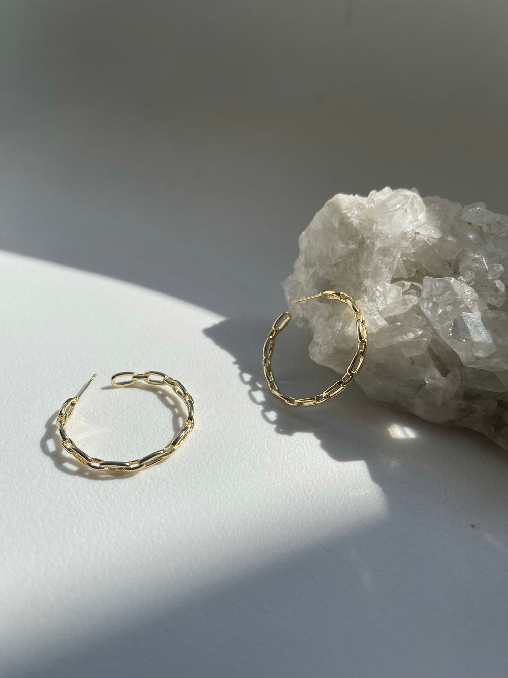Kelly 14K Gold Plated Link Chain Hoop Earring