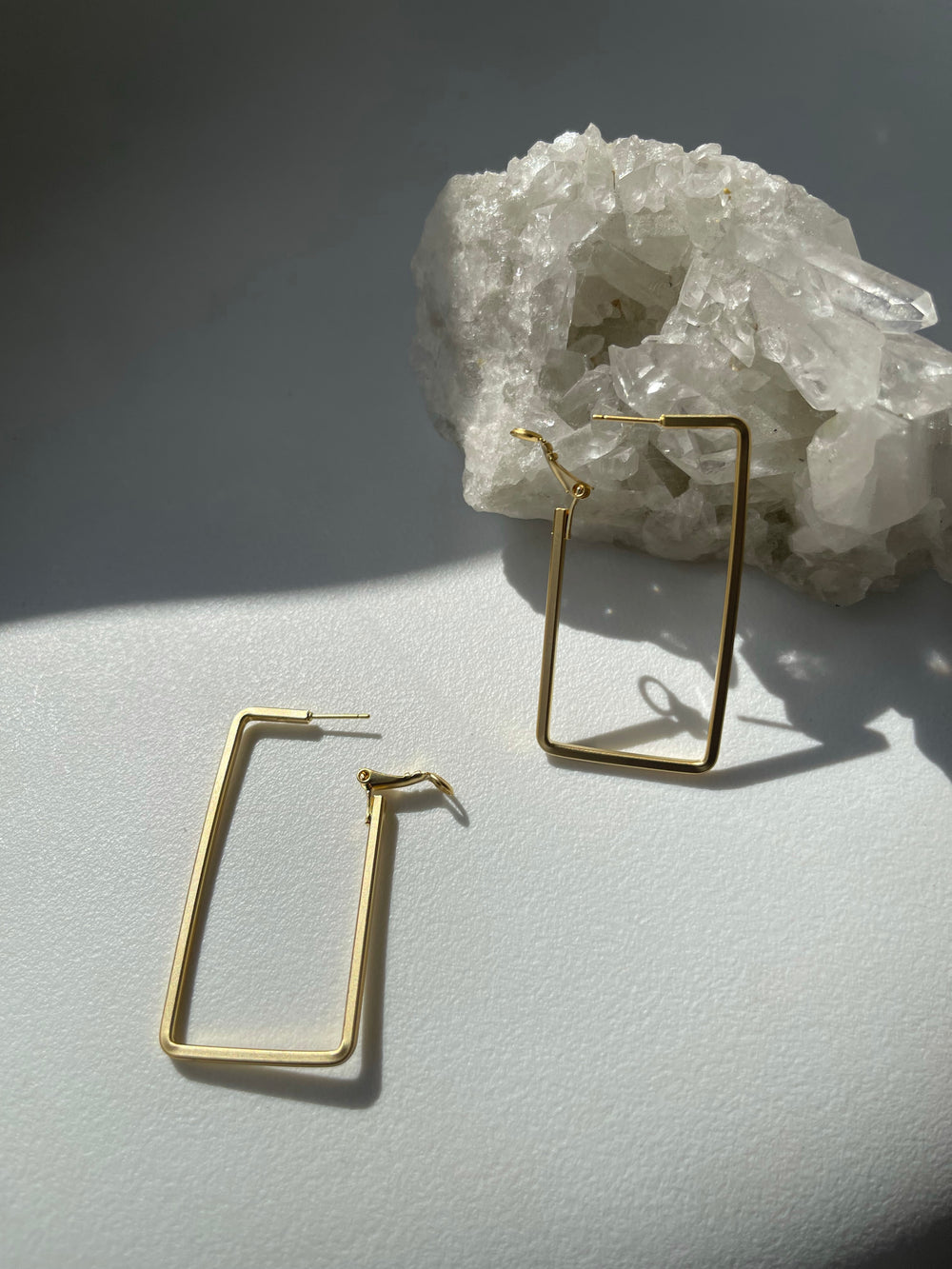 Rebekah Squared Matte Hoop Earring