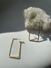 Rebekah Squared Matte Hoop Earring