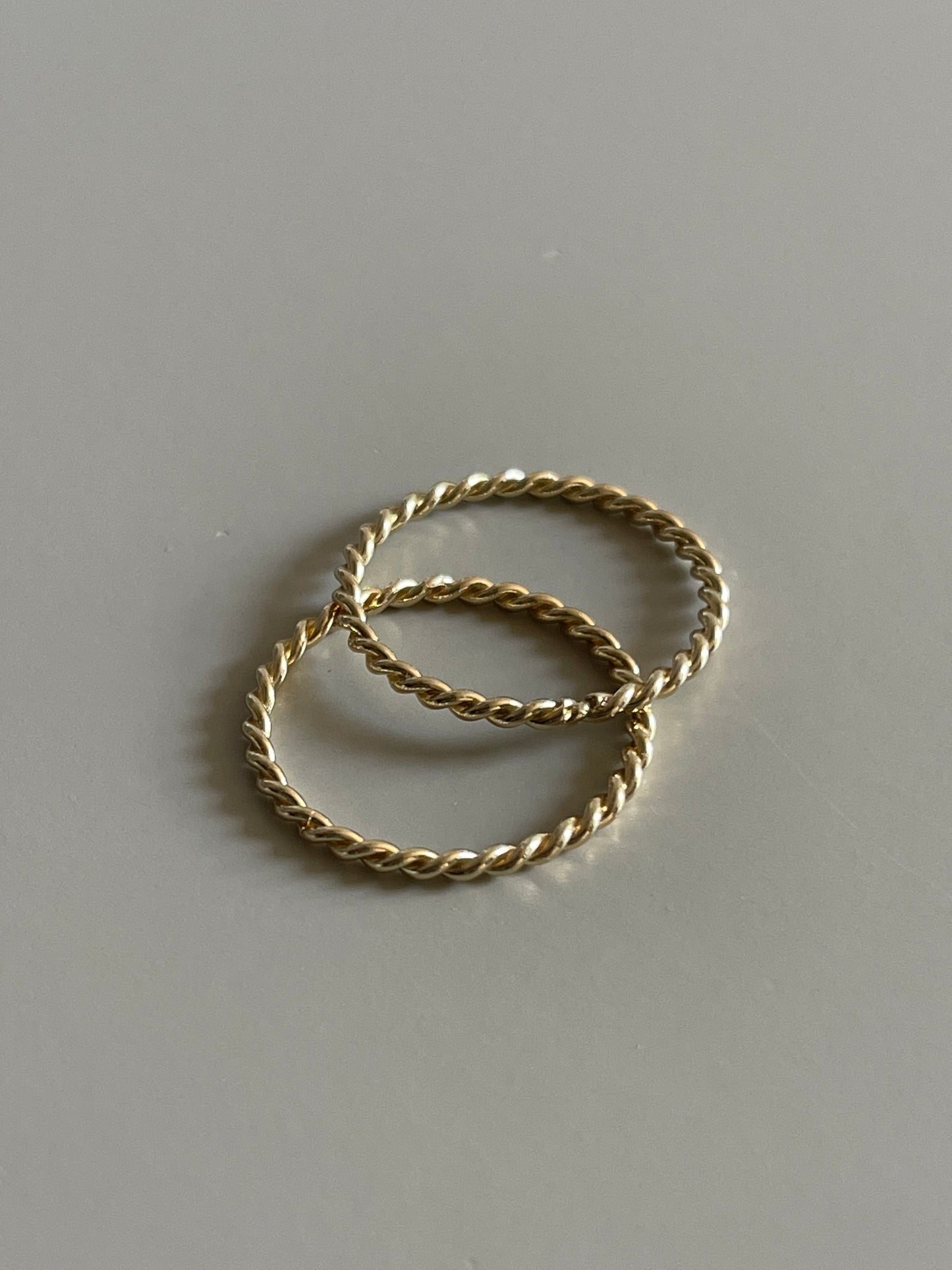 Classic Mini Twist Ring Set In Gold
