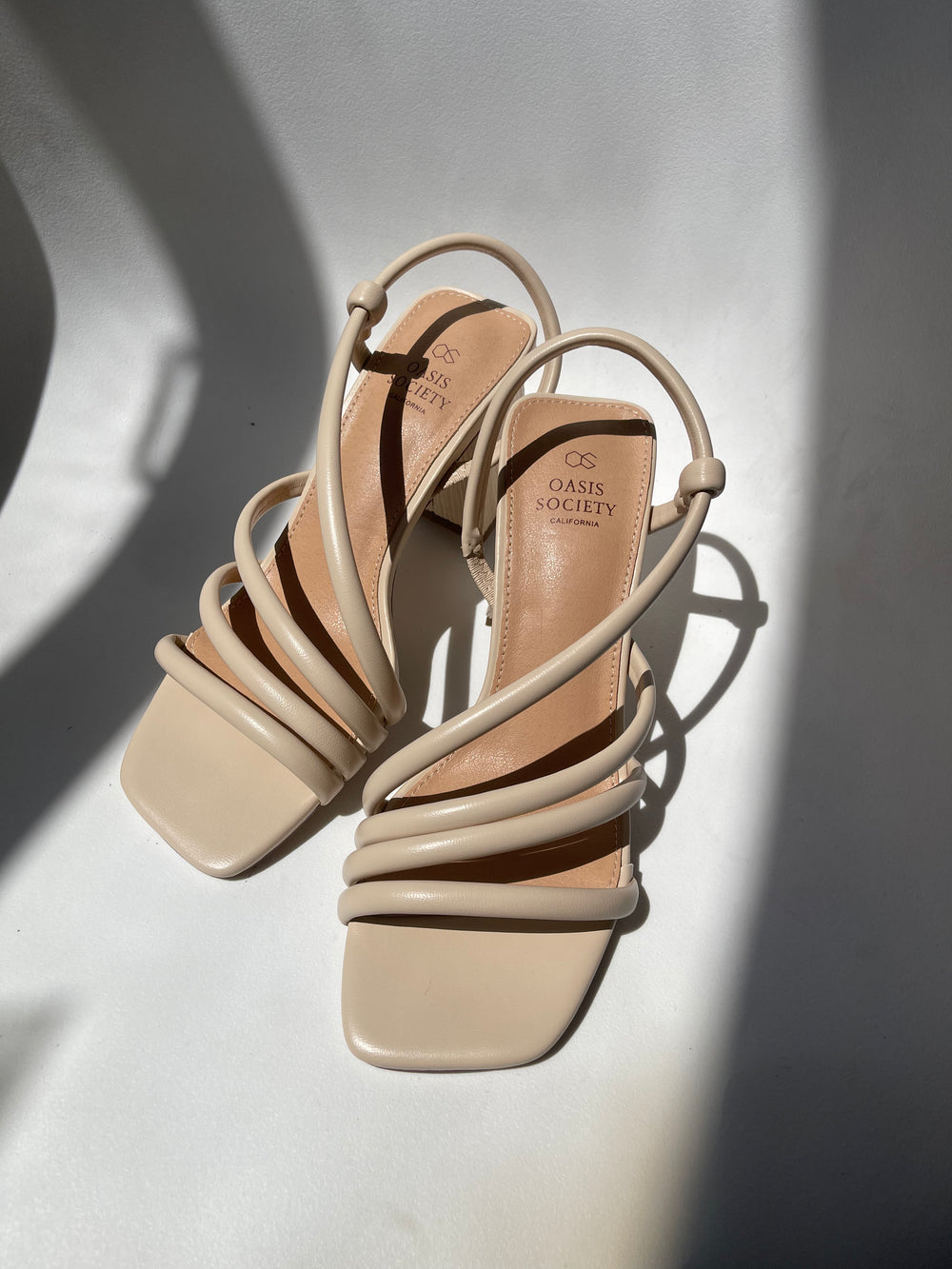 Ashley Wooden Heel Strap Sandal In Taupe